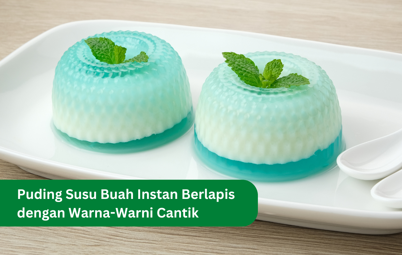 Puding Susu Buah Instan Berlapis dengan Warna-Warni Cantik